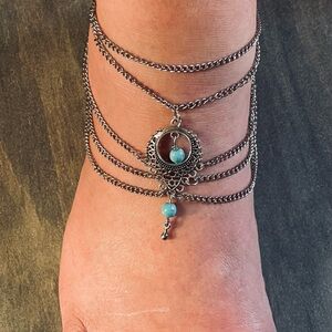 Silver and Turquoise Anklet